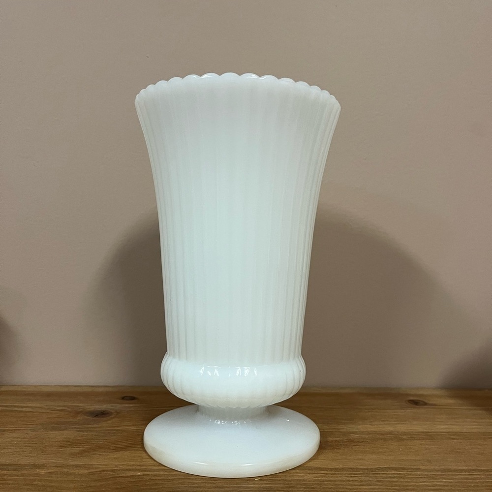 Vintage EO Brody Flower Milk Glass Vase